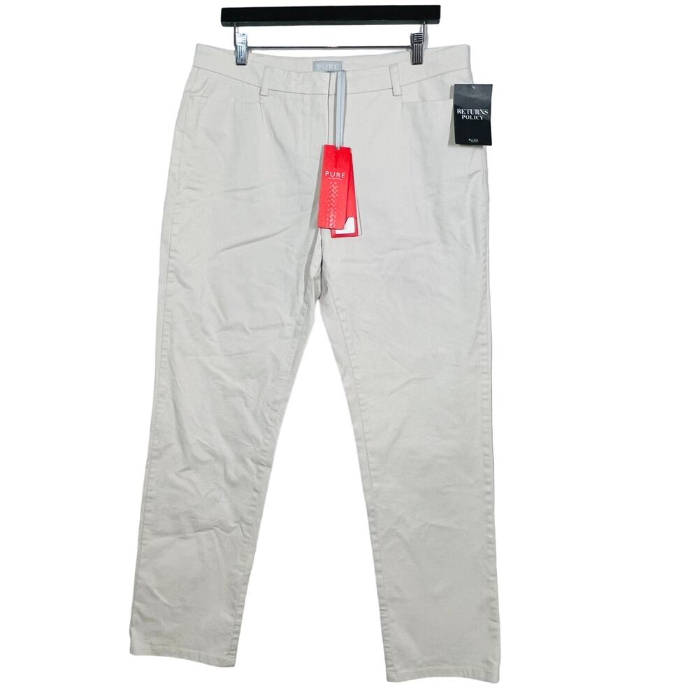 NEW! Pure Collection Casual Chino Pant Trouser Pants Career Stone - 12